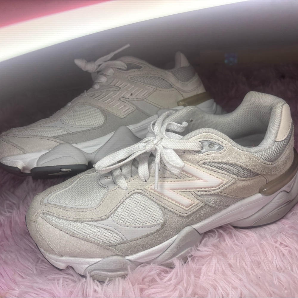 New Balance White Retro-Inspired Sneakers